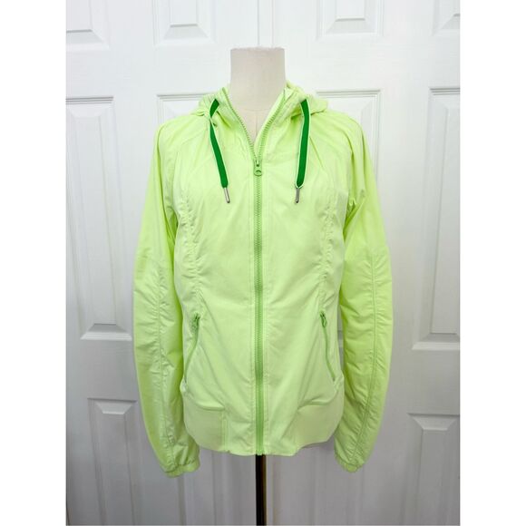 Lululemon Jackets & Blazers - Lululemon Neon Lime Green Street To Studio Zip-up Hooded Track Jacket Size 8